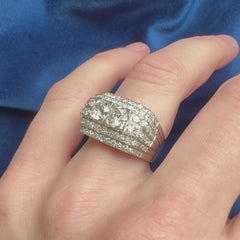 Stepped Art Deco diamond ring, Argentina