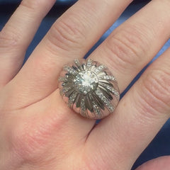 French Art Deco bombé diamond ring