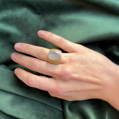 French chalcedony signet ring