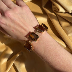 Mid-Century gold and citrine bracelet