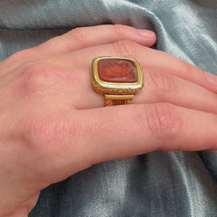 Antique carnelian intaglio ring