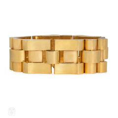 Retro French geometric tank bracelet