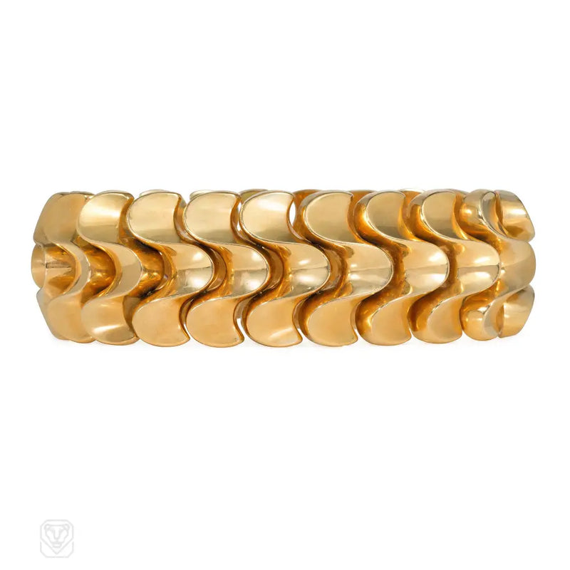 Retro French Gold Wave Bracelet