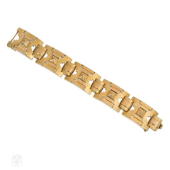 Retro gold pyramid tank bracelet