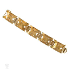 Retro gold pyramid tank bracelet