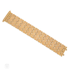 Retro gold tank tread bracelet