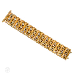 Retro gold tank tread bracelet