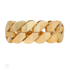 Retro Italian gold bevelled tank bracelet