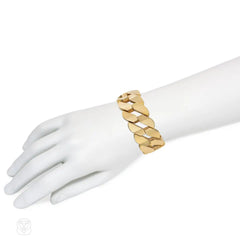 Retro Italian gold bevelled tank bracelet