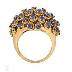 Tiffany bombé gold and sapphire ring