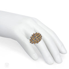 Tiffany bombé gold and sapphire ring