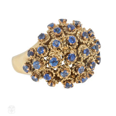 Tiffany bombé gold and sapphire ring