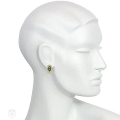 Van Cleef & Arpels diamond emerald and sapphire earrings