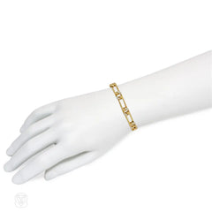 Van Cleef & Arpels France diamond and gold figaro link bracelet