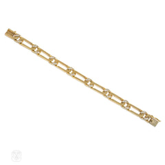 Van Cleef & Arpels France diamond and gold figaro link bracelet