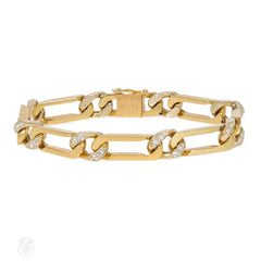 Van Cleef & Arpels France diamond and gold figaro link bracelet