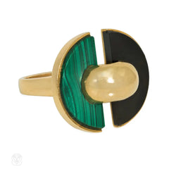 Van Cleef & Arpels, France, malachite and onyx ring