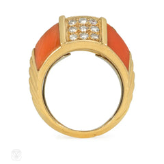 Van Cleef & Arpels, Paris coral and diamond ring