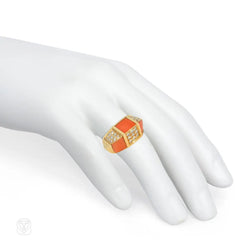 Van Cleef & Arpels, Paris coral and diamond ring